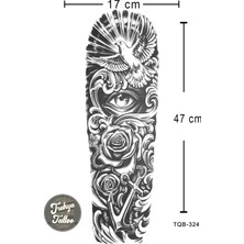 Trakya Tattoo 1-2 Hafta Kalıcı Kol Kaplama Güvercin Gül Geçici Dövme