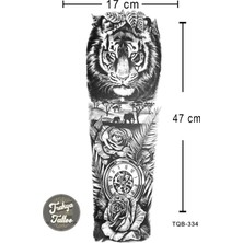 Trakya Tattoo 1-2 Hafta Kalıcı Kol Kaplama Kaplan Pusula Gül Geçici Dövme