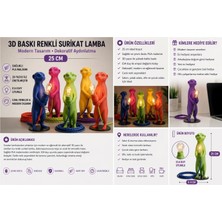 3D Boyuthane Renkli Surikat Lamba (25 Cm) – Dekoratif Modern Masa Lambası