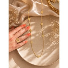 Gmn Collection Özel Seri Xuping Ithal Altın Kaplama Nicklace Model Kolye Yüzük Set