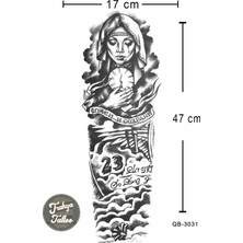 Trakya Tattoo 1-2 Hafta Kalıcı Kol Kaplama Bulut ve Rahibe Geçici Dövme
