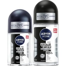 Hakay Nıvea Men Erkek Roll-On Deodorant Black&white Invisible Original 50ML ve Mini Roll-On 25ML, 72 Saat Anti-Perspirant Koruma