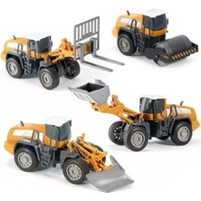 Hakay Metal Başlıklı Iş Makinaları Seti - 4'ü 1 Arada Oyun Seti