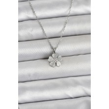 Youday Accessories 316L Çelik Zincir Gümüş Renk Yonca Model Kadın Kolye