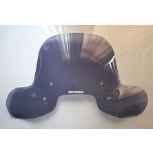 Motocam Küba Ravida 50 Ön Cam 2024-2026 Model 37CM Füme Renkli 4mm Elcikli Aparatsız