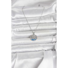 Youday Accessories 316L Çelik Zincir Gümüş Renk Zirkon Taşlı Deniz Temalı Kadın Kolye