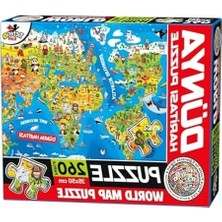 Hakay Dünya Haritası Temalı Eğlenceli Puzzle Seti