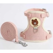 Hakay Pembe Renkli Kaçış Önleyici Kedi Yürüyüş Tasmaları, M Beden