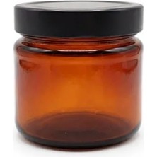 Hakay Amber Cam Kavanoz - Hava Geçirmez Siyah Metal Kapaklı