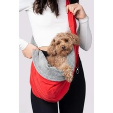 Hakay Kırmızı Peluş Astarlı Köpek Ana Kucağı Çantası