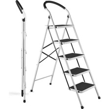 Hakay Katlanır Merdiven, 5 Basamaklı Geniş Tasarım, 150 kg Kapasiteli