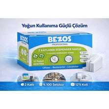 Bezos Professional Z Katlamalı Dispenser Havlu 2 Katlı %100 Selüloz 20X22 cm 3 Koli (36 Paket)