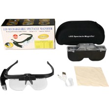 Eco Port Şarjlı Gözlük Tip Büyüteç Mercek Lup Lensleriyle Taşıma Çantalı 11642DC