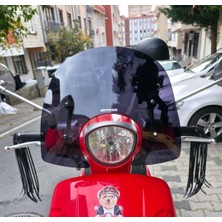 Motocam Peugeot Django Ön Cam 2017-2026 Model 37CM Siyah Renkli 4mm Aparatsız