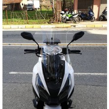 Motocam Rmg Moto Gusto Dream 150 Ön Cam 2023-2026 Model 75CM Şeffaf Renkli 4mm Uzun
