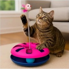 Hakay Yaylı Fareli Kedi Çember Oyuncağı Eğlenceli Oyun Aracı