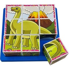 Hakay Dinozor Temalı 3D Puzzle Seti, 9 Küp ile Eğlenceli Yapboz