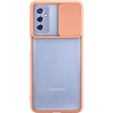 Magicool Samsung Galaxy M52 5g Kılıf Palm Buzlu Kamera Sürgülü Silikon - Sarı