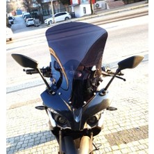 Motocam Bajaj Pulsar Rs 200 Ön Cam 2015-2026 Model 56CM Siyah Renkli 4mm Uzun Cam