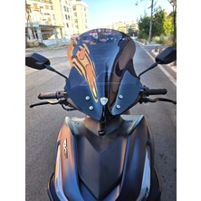 Motocam Rks Arome 125 Ön Cam 2022-2026 Model 43CM Siyah Renkli Sportif