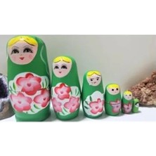 Hakay 5 Parçalı Ahşap Matruşka Bebek Seti, Renkli ve Eğlenceli Tasarım