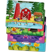 Hakay 24 Parça Ahşap Renkli Eğitici Puzzle Seti - 2 Yaş ve Üzeri