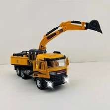 Hakay Sesli Işıklı Vinç ve Kepçe, 30 cm Aksesuarlı Oyuncak Seti