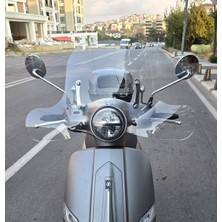 Motocam Mondial Exon 125 Ön Cam 2023-2026 Model 39CM Şeffaf Renkli 4mm Elcikli Aparatsız