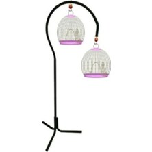 Hakay Siyah Renkli Ayaklı Kuş Kafesi Askılığı, Kullanışlı Tasarım