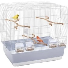 Hakay 59X38X56 cm Boyutunda Gri/beyaz Kuş Kafesi, Irene 4