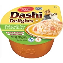 2 Adet Ciao Dashi Delights Tavuk & Ton Balığı ve Deniz Taraklı Kedi Çorbası 70 gr