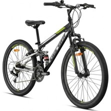 Geroni Hunter - 24" - Mtb - 14.5' - 21 Vites - V.b - Mat Siyah-Gri/yeşil