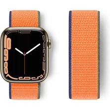 Markaon Kesgin Market® Newface Apple Watch 42MM Hasırlı Cırtcırtlı Kordon - Turuncu Teknokesgin