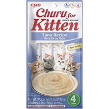 4 Adet Ciao Churu Yavru Kediler Için Tuna Balıklı Krema Ödül Maması