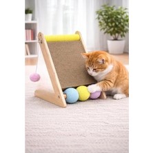 Hakay Ahşap Gövde Kedi Tırmalama Tahtası, Oyun Alanı, Halat Toplu