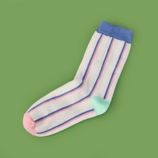 Matmel Soft Çizgili Çorap - Beyaz