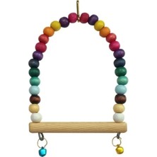 Hakay Ahşap Boncuklu 13X9 cm Muhabbet Kuşu Salıncağı, Eğlenceli