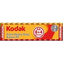 Matmel Çinko Karbon Kalem Pil - Sarı / Kırmızı - 8+4 Adet