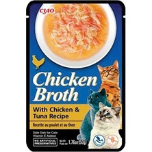 2 Adet Ciao Chicken Broth Tavuk Sulu ve Ton Balıklı Kedi Çorbası 50 gr