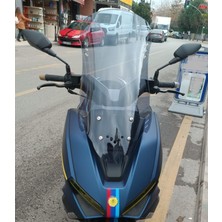 Motocam Rks Vieste 249 Ön Cam 2022-2026 Model 65CM Füme Renkli 4mm Orta Boylu