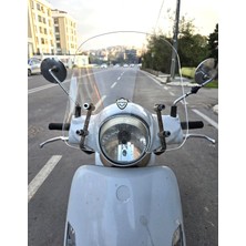 Motocam Sym Fiddle Iv 125 Ön Cam 2023-2024 Model 44CM Şeffaf Renkli Aparatsız