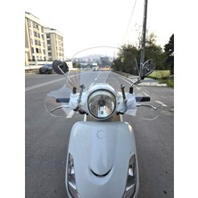 Motocam Sym Fiddle Iv 125 Ön Cam 2023-2024 Model 53CM Şeffaf Renkli Elcikli Aparatsız