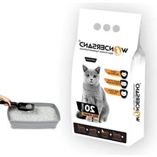 Hakay 20 Lt Kokusuz Süper Topaklanan Premium Kedi Kumu, Ince Tane Aktif Karbon