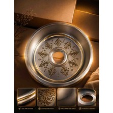 Nexona 42 cm Paslanmaz Çelik Lavabo Çanağı | Lazer Desenli | Şablon Dahil | Premium Seri