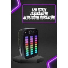 HERŞEYBURDAMODA Taşınabilir 6.5 Inç LED Bluetooth Kareoke Hoparlör Rgb Işıklı Radyolu