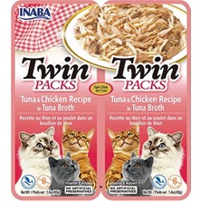 2 Adet Ciaotwin Packs Ton Balıklı ve Tavuklu Kedi Çorbası 2 x 40 gr