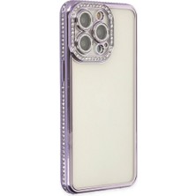 Raftan Topla Iphone 14 Pro Kılıf Joke Taşlı Silikon - Mor