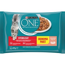 3 Adet Purina One Pouch Balıklı Kısırlaştırılmış Kedi Maması 85 G x 4