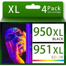 950XL/951XL Muadil Kartuş Seti Hp Officejet Pro 8610 (A7F64) E-Aio Yazıcı Uyumlu 4 Renkli