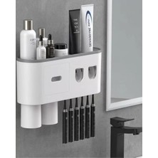 Zenvia Çok Fonksiyonlu Diş Fırçası Tutucu Otomatik Dispenser Bardaklı Organizer